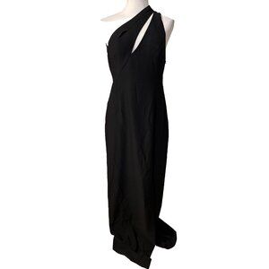 AQAQ Maxi Dress 10 US Black Sleeveless High Slit Washable Cocktail Formal NEW